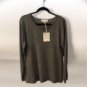 CAROLYN TAYLOR CHARCOAL KNIT SWEATER SIZE XL NWT